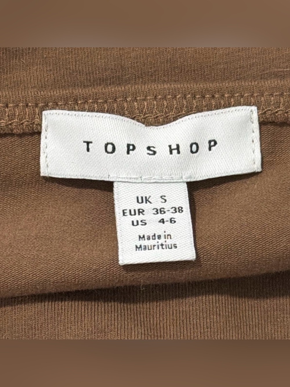 Topshop brown ruched tube top
